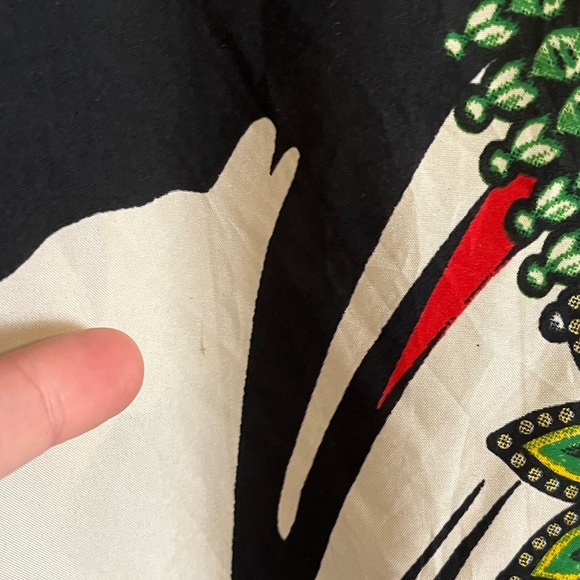 VGUC Winlar Embroidered V-Neck Kaftan Dress in Black Abstract Tribal Print OSFM - Picture 4 of 5